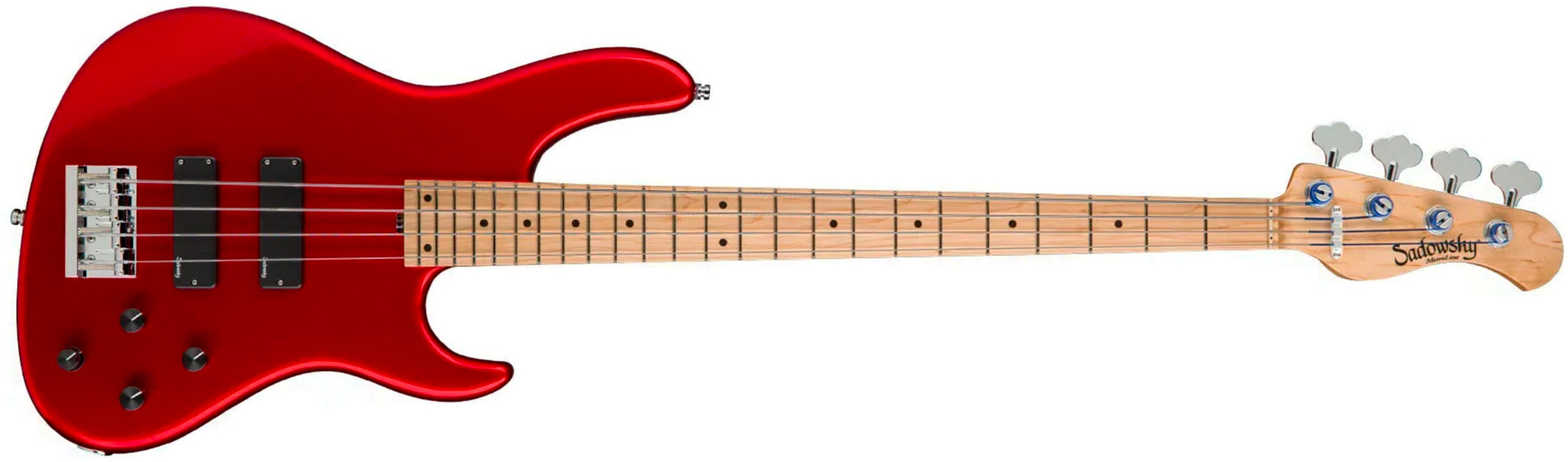 Sadowsky Modern Bass 24 Fret Ash 4c Metroline All Active Mn - Solid Candy Apple Red Metallic - Solid body electric bass - Main picture