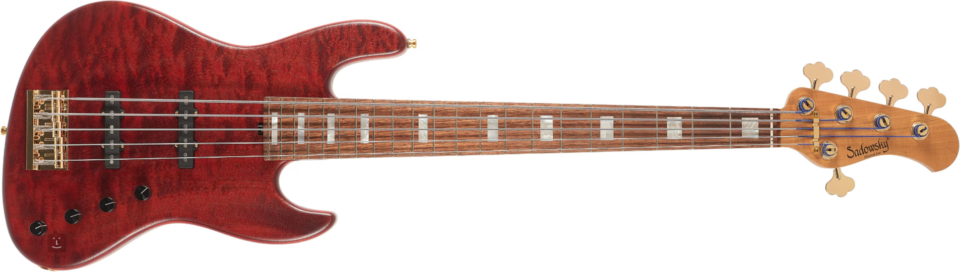 Sadowsky Standard Jj Bass 21 Fret 5c Metroline Ltd All Active Rw - Majestic Red Transparent Satin - Solid body electric bass - Main picture