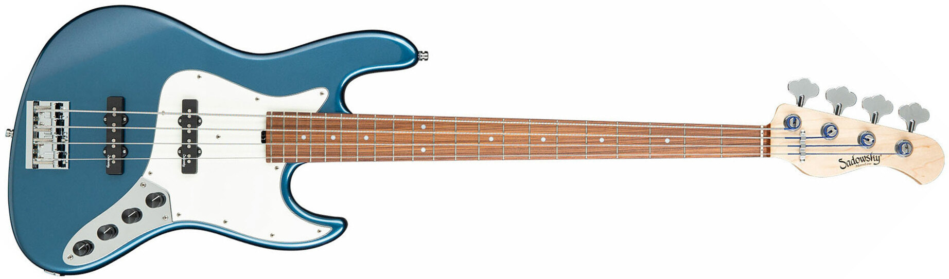 Sadowsky Vintage J/j Bass 21 Fret Alder 4c Metroline All Active Mor - Dark Lake Placid Blue Metallic - Solid body electric bass - Main picture