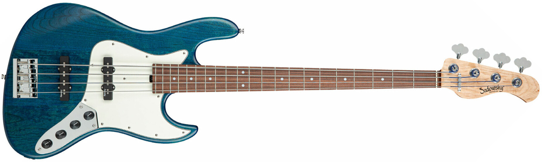Sadowsky Vintage J/j Bass 21 Fret Alder 4c Metroline All Active Mor - Blue Transparent Satin - Solid body electric bass - Main picture