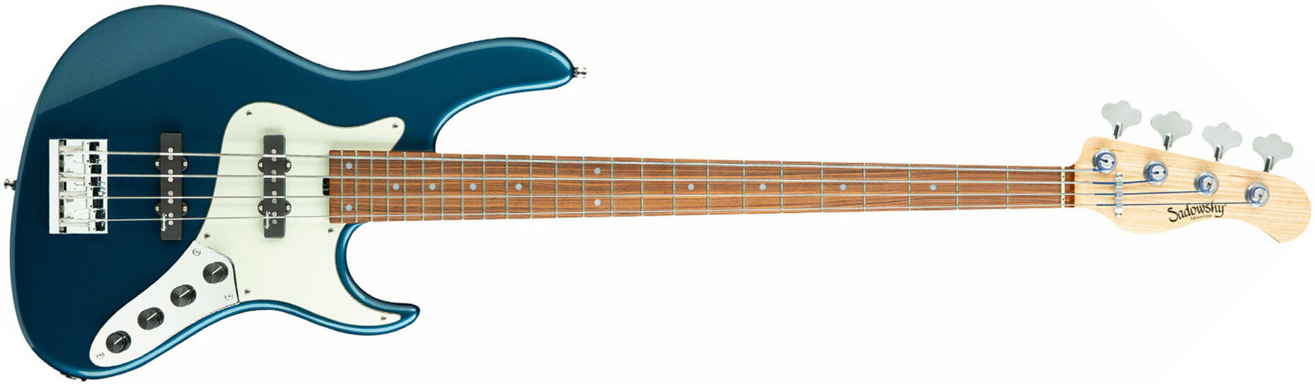 Sadowsky Vintage J/j Bass 24 Fret Alder 4c Metroline All Active Mor - Dark Lake Placid Blue Metallic - Solid body electric bass - Main picture