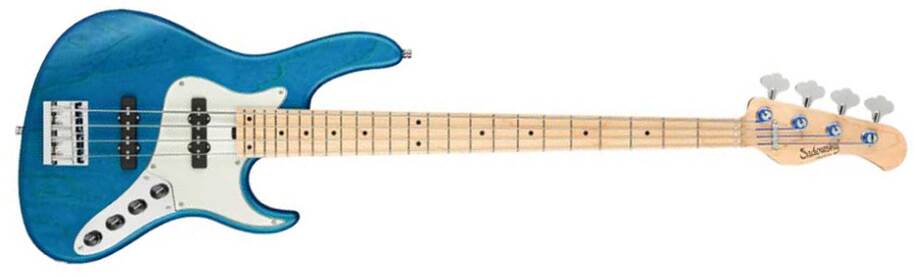 Sadowsky Vintage J/j Bass 24 Fret Ash 4c Metroline All Active Mn - Ocean Blue Trans. Satin - Solid body electric bass - Main picture