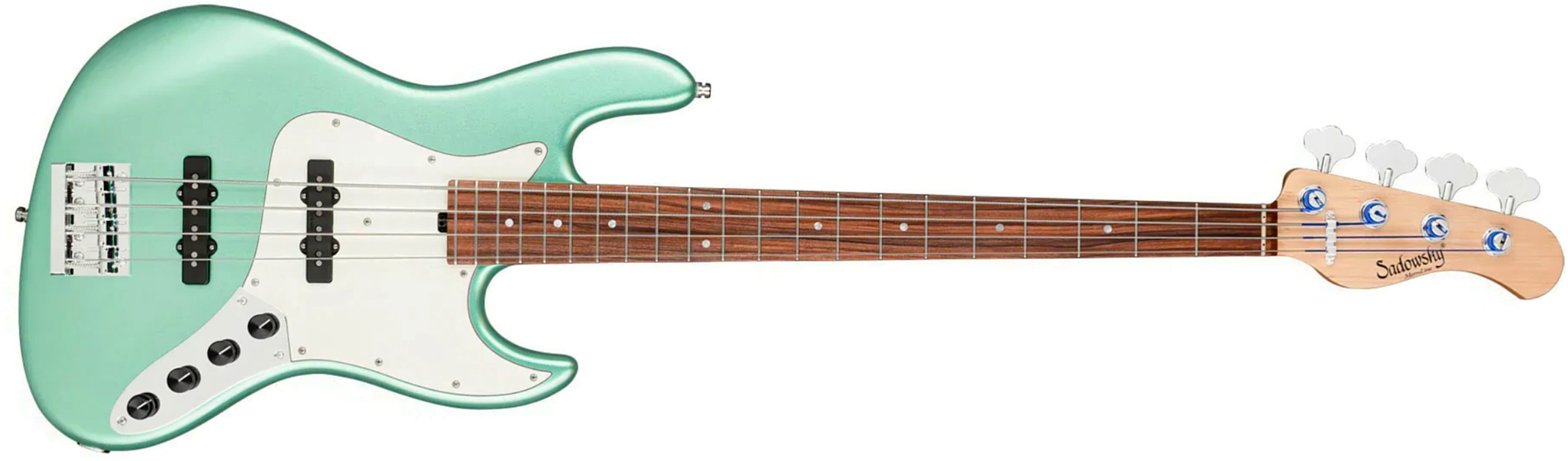 Sadowsky Vintage Jj Bass 21 Fret Alder 4c Metroline All Active Mor - Sage Green Metallic Satin - Solid body electric bass - Main picture