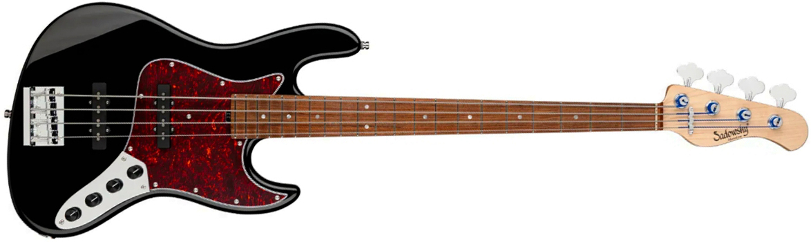 Sadowsky Vintage Jj Bass 21 Fret Alder 4c Metroline All Active Mor - Solid Black High Polish - Solid body electric bass - Main picture