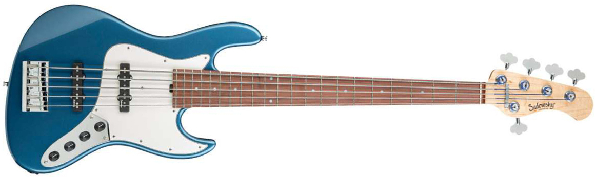 Sadowsky Vintage Jj Bass 21 Fret Alder 5c Metroline All Active Mor - Dark Lake Placid Blue Metallic - Solid body electric bass - Main picture