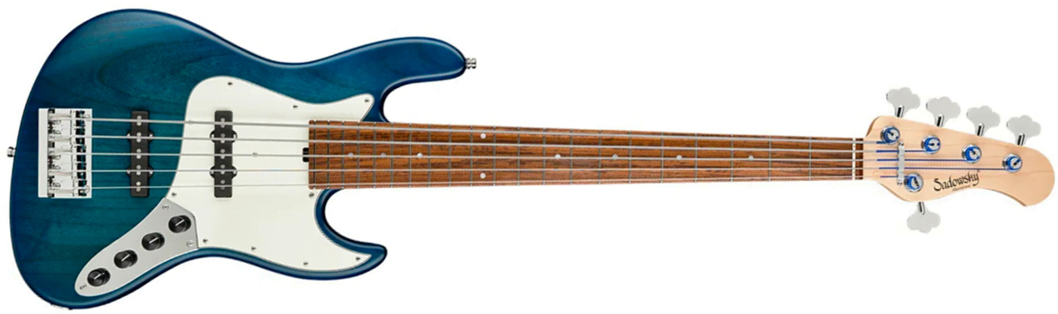 Sadowsky Vintage Jj Bass 21 Fret Alder 5c Metroline All Active Mor - Bora Blue Burst Transparent Satin - Solid body electric bass - Main picture