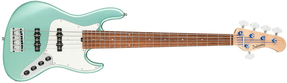 Sadowsky Vintage Jj Bass 21 Fret Alder 5c Metroline All Active Mor - Solid Sage Green Metallic Satin - Solid body electric bass - Main picture