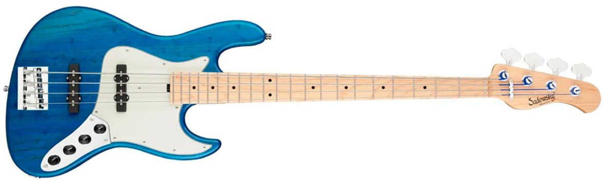 Sadowsky Vintage Jj Bass 21 Fret Ash 4c Metroline All Active Mn - Ocean Blue Transparent Satin - Solid body electric bass - Main picture