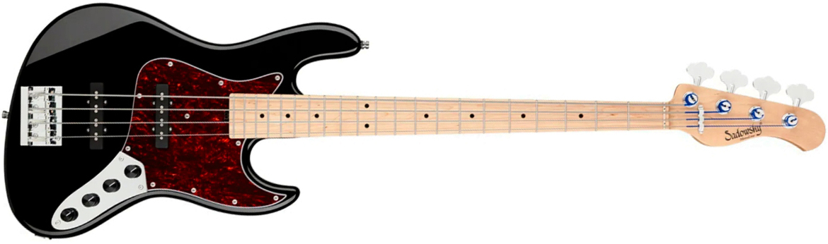Sadowsky Vintage Jj Bass 21 Fret Ash 4c Metroline All Active Mn - Solid Black Gloss - Solid body electric bass - Main picture