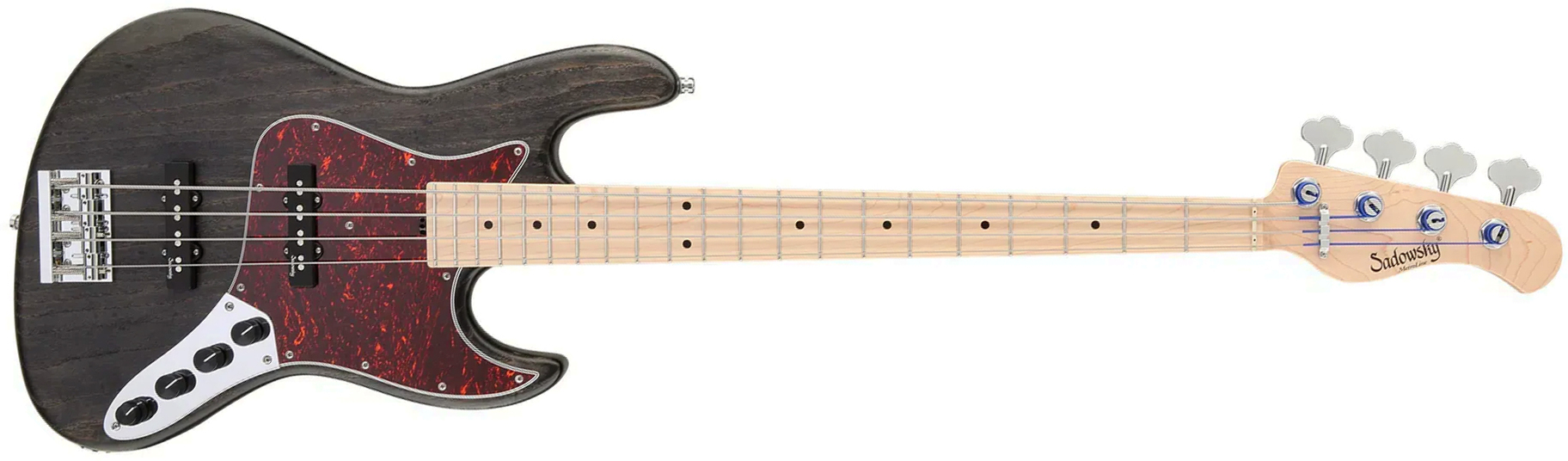 Sadowsky Vintage Jj Bass 21 Fret Ash 4c Metroline All Active Mn - Nirvana Black Transparent Satin - Solid body electric bass - Main picture
