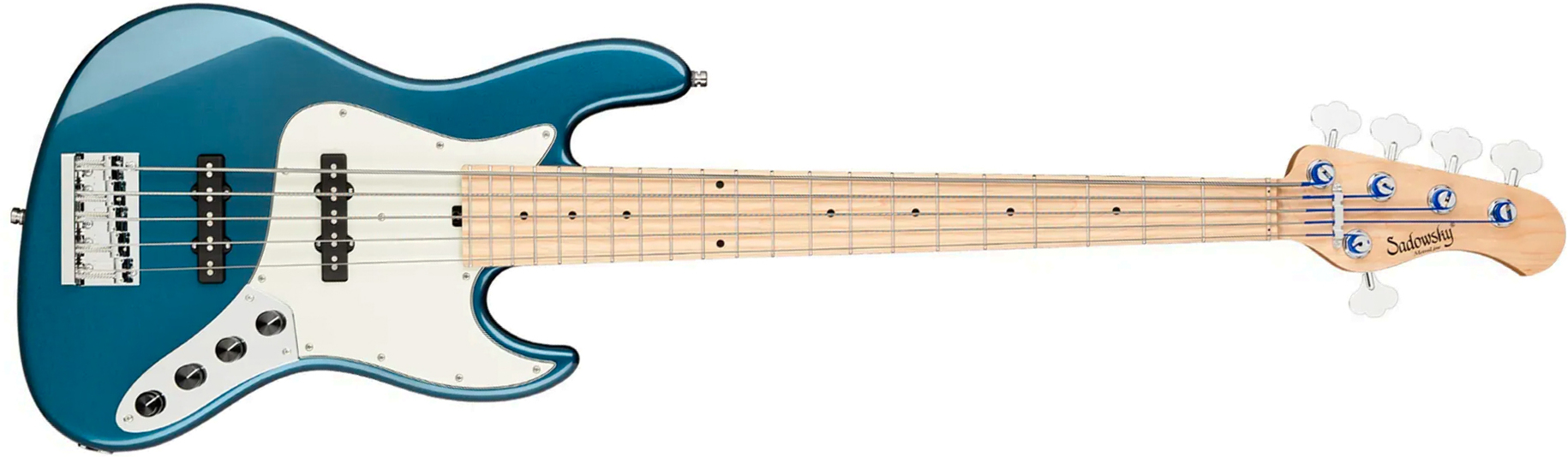Sadowsky Vintage Jj Bass 21 Fret Ash 5c Metroline All Active Mn - Dark Lake Placid Blue Metallic - Solid body electric bass - Main picture