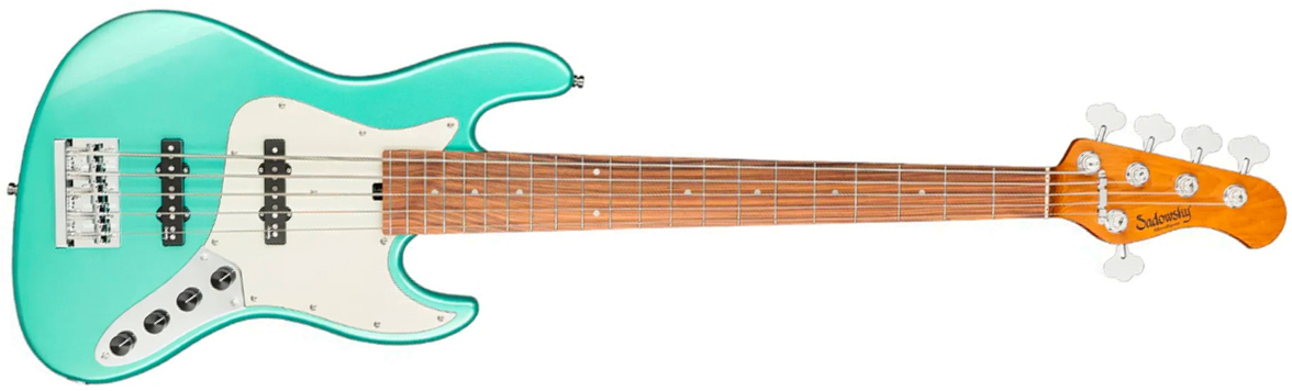 Sadowsky Vintage Jj Bass 21f 5c Metroexpress Mor - Sage Green Metallic - Solid body electric bass - Main picture