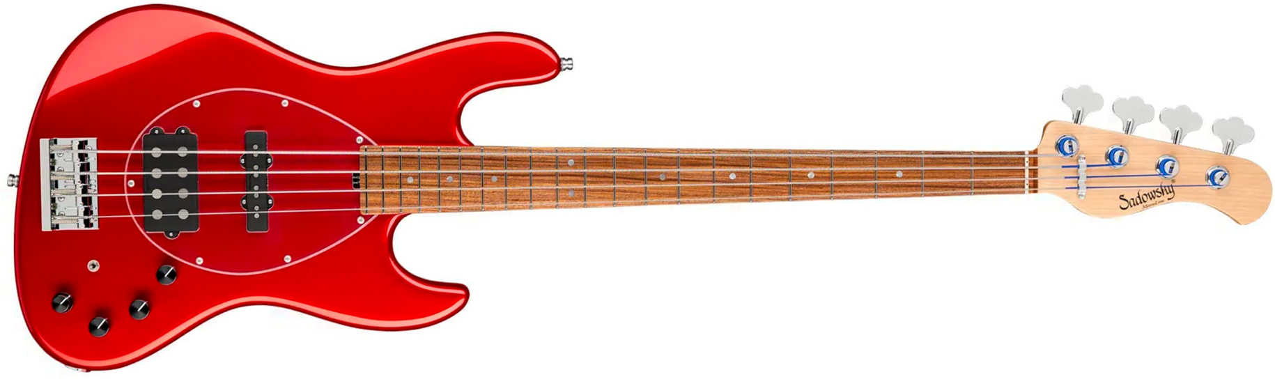 Sadowsky Vintage Mj Bass 21f Alder 4c Metroline All Active Mor - Candy Apple Red Metallic - Solid body electric bass - Main picture