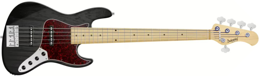 Sadowsky Will Lee 22-fret Ash 5c Metroline Signature All Active Mn - Nirvana Black Transparent Satin - Solid body electric bass - Main picture