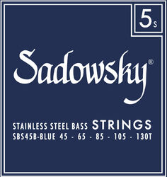 Electric bass strings Sadowsky SBS 45B Electric Bass String 5-String Set Blue Label Stainless Steel Taperwound 045-130T - 5-string set