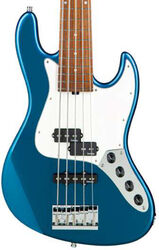 Solid body electric bass Sadowsky Metroline 21-Fret Vintage P/J Bass Alder 5 (Germany, MOR) - Dark lake placid blue metallic