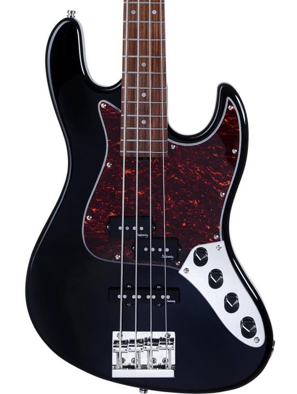 Solid body electric bass Sadowsky MetroExpress 21-Fret Hybrid P/J Bass V2 4-String (PF) - Black pearl