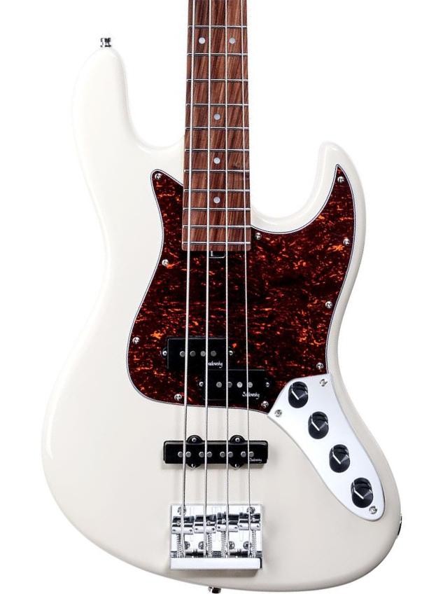 MetroExpress 21-Fret Hybrid P/J Bass V2 4-String (PF) - olympic white