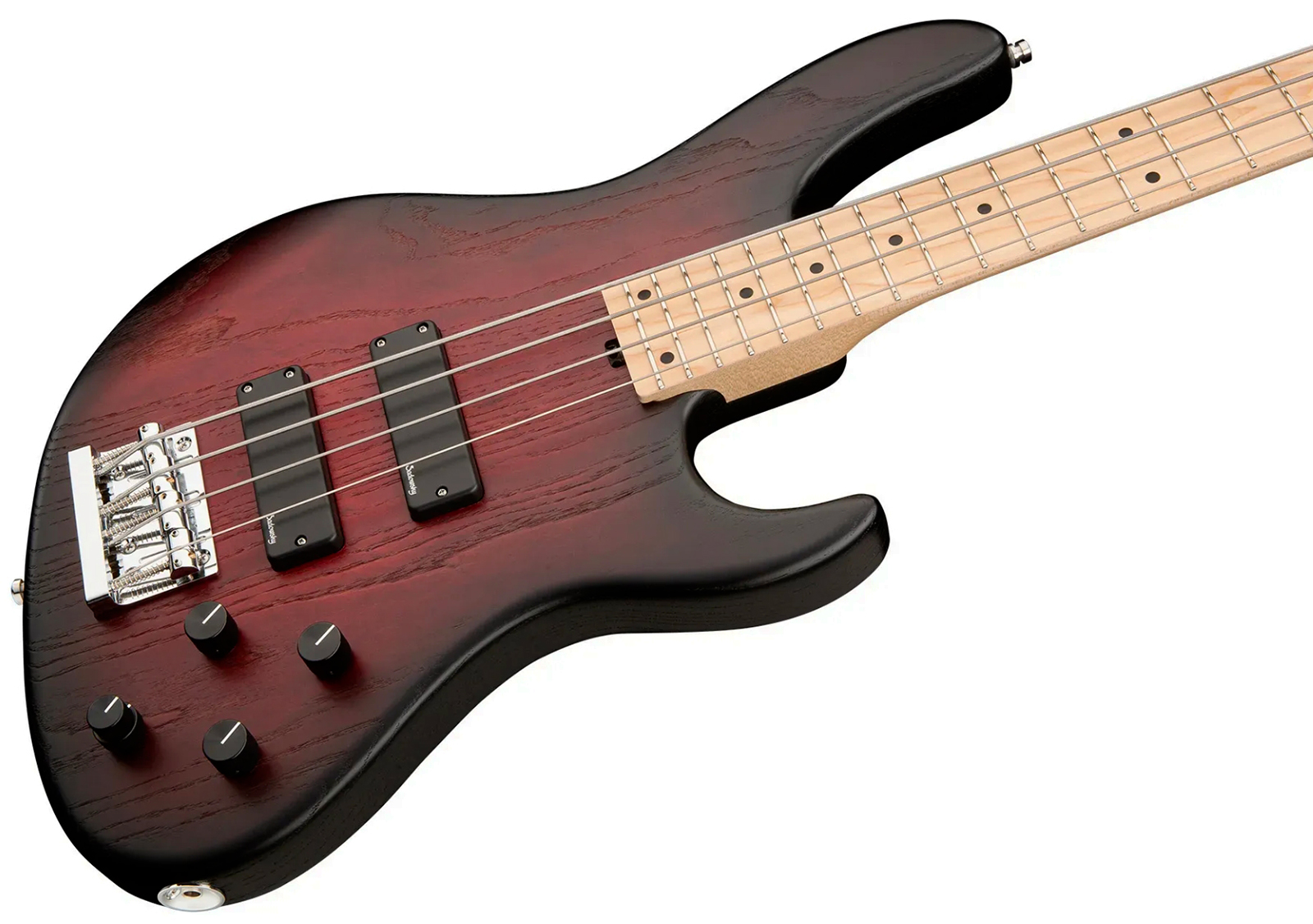 Sadowsky Modern Bass 24 Fret Ash 4c Metroline All Active Mn - Burgundy Blackburst Transparent Satin - Solid body electric bass - Variation 2