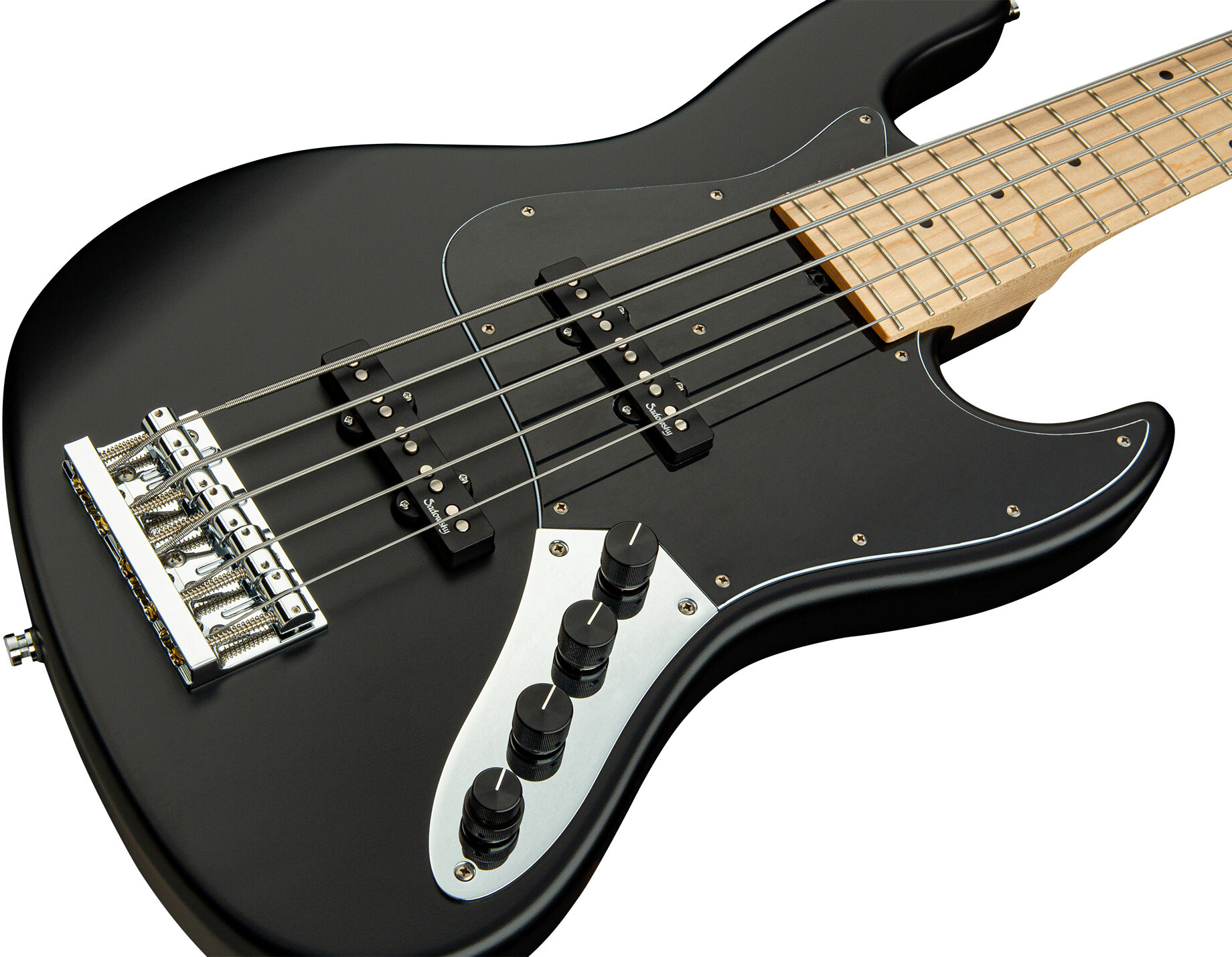 Sadowsky Vintage J/j Bass 21 Fret Ash 5c Metroline All Active Mn - Solid Black Satin - Solid body electric bass - Variation 2