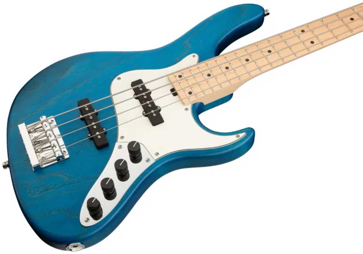 Sadowsky Vintage J/j Bass 24 Fret Ash 4c Metroline All Active Mn - Ocean Blue Trans. Satin - Solid body electric bass - Variation 2