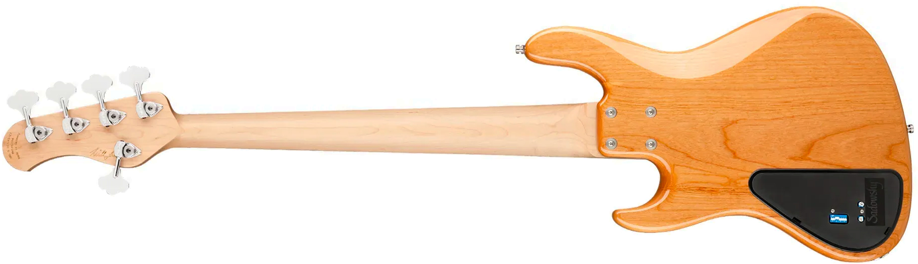 Sadowsky Will Lee 22-fret Alder 5c Metroline Signature All Active Mor - Natural Transparent - Solid body electric bass - Variation 1