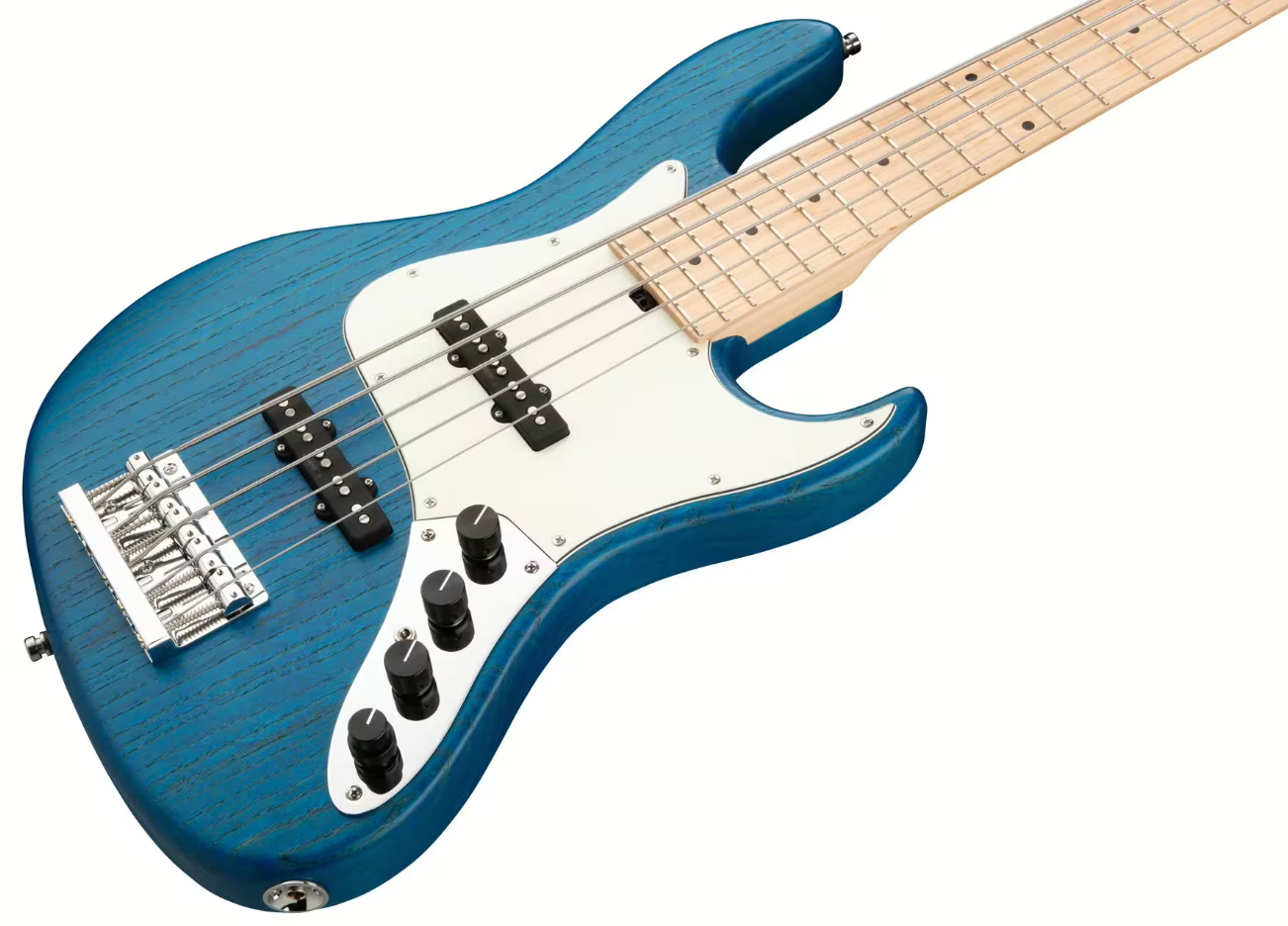 Sadowsky Will Lee 22-fret Ash 5c Metroline Signature All Active Mn - Ocean Blue Transparent Satin - Solid body electric bass - Variation 2
