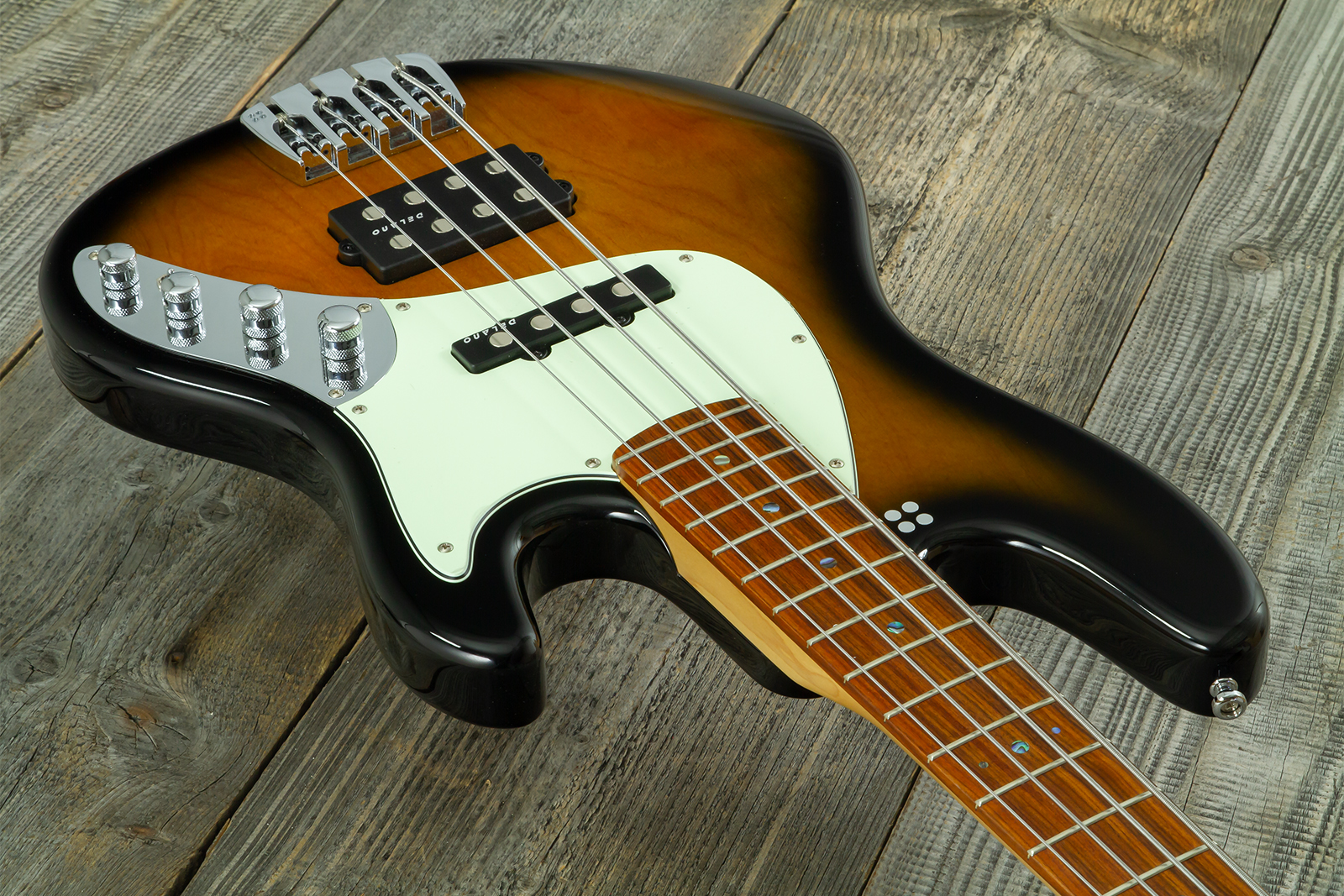 Sandberg California Tm4 Sl Abalone Dots Superlight 4c All Active Pf - Tobacco Sunburst - Solid body electric bass - Variation 2