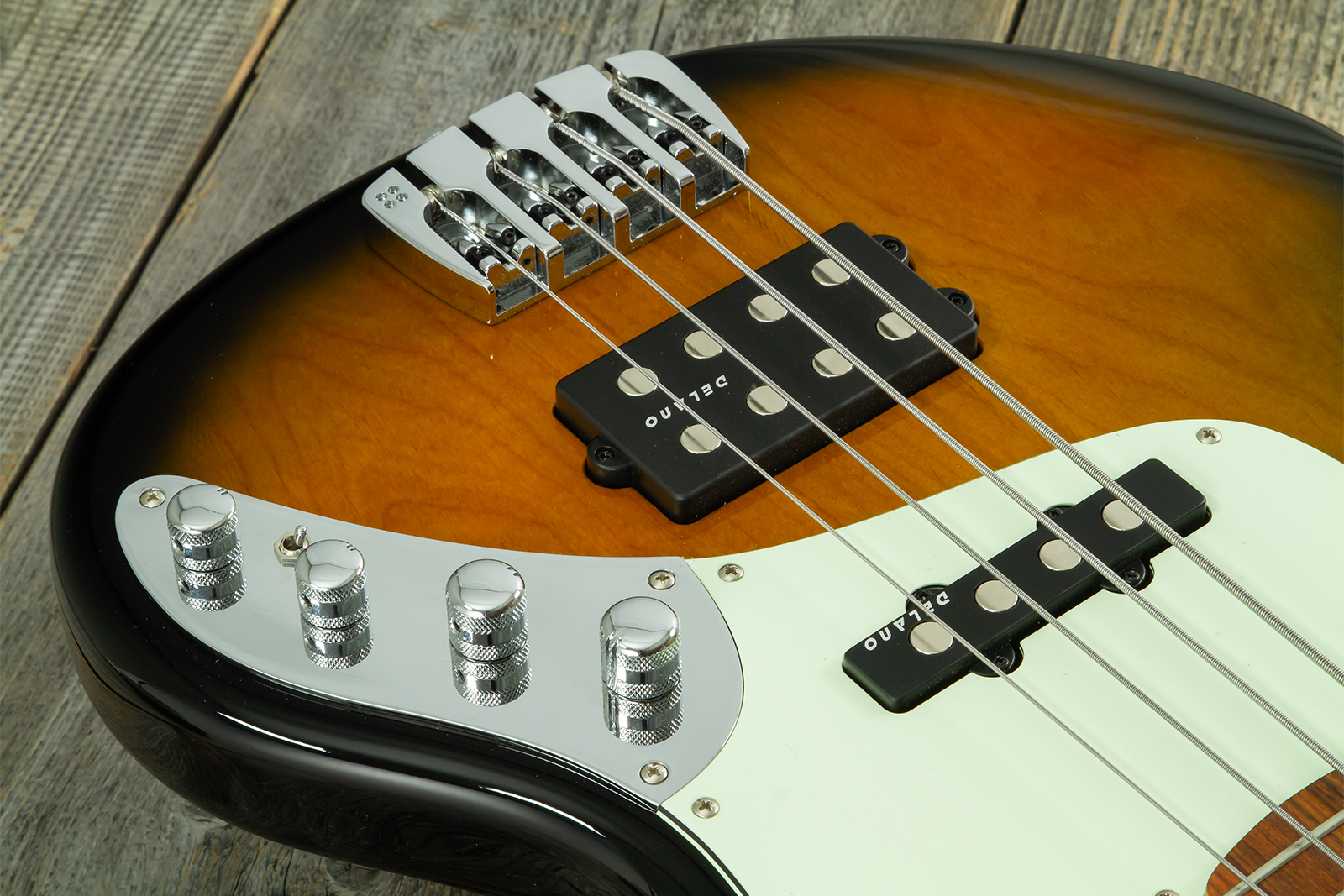 Sandberg California Tm4 Sl Abalone Dots Superlight 4c All Active Pf - Tobacco Sunburst - Solid body electric bass - Variation 3