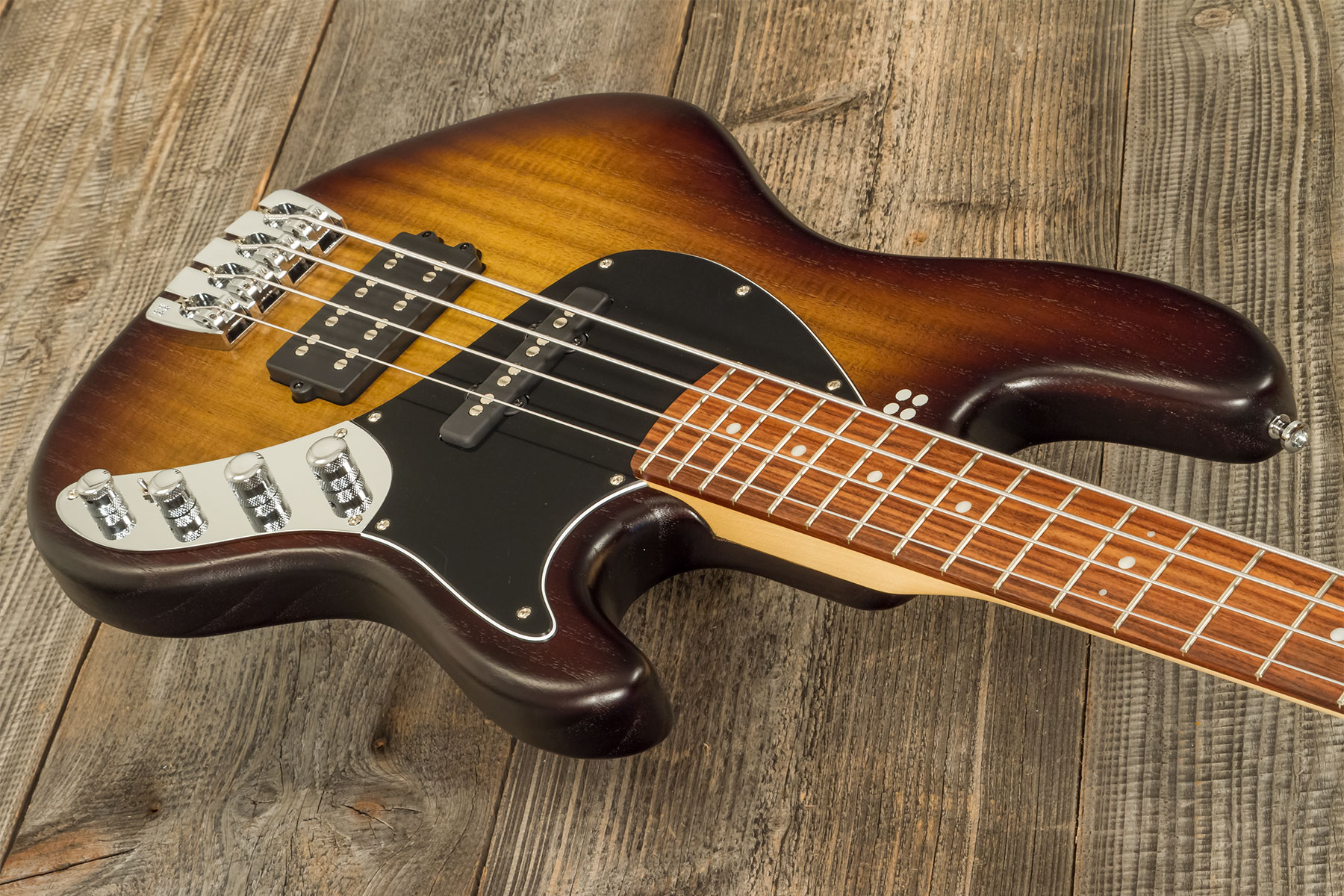 Sandberg California Tm4 Sl Superlight White Dots All Active Pf - Tobacco Sunburst Matt - Solid body electric bass - Variation 2