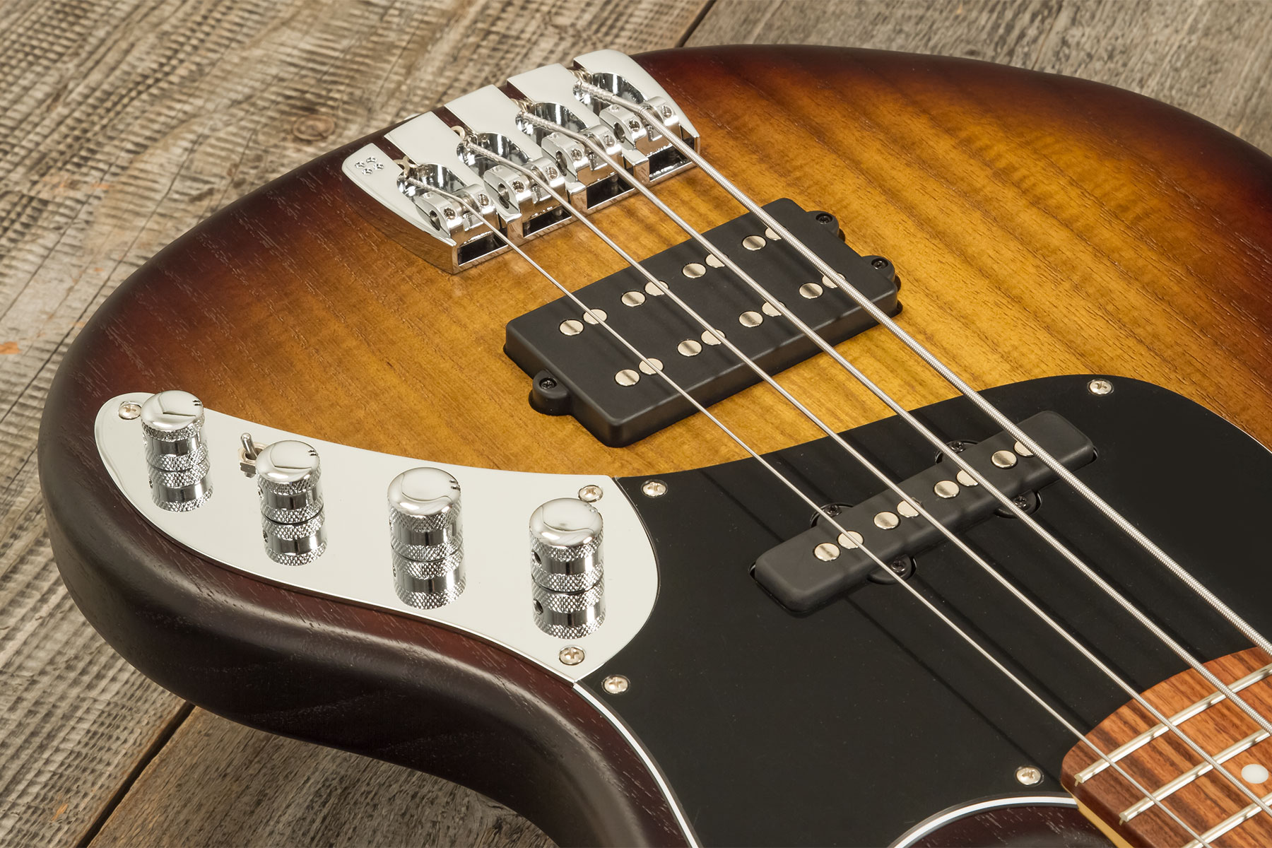 Sandberg California Tm4 Sl Superlight White Dots All Active Pf - Tobacco Sunburst Matt - Solid body electric bass - Variation 3