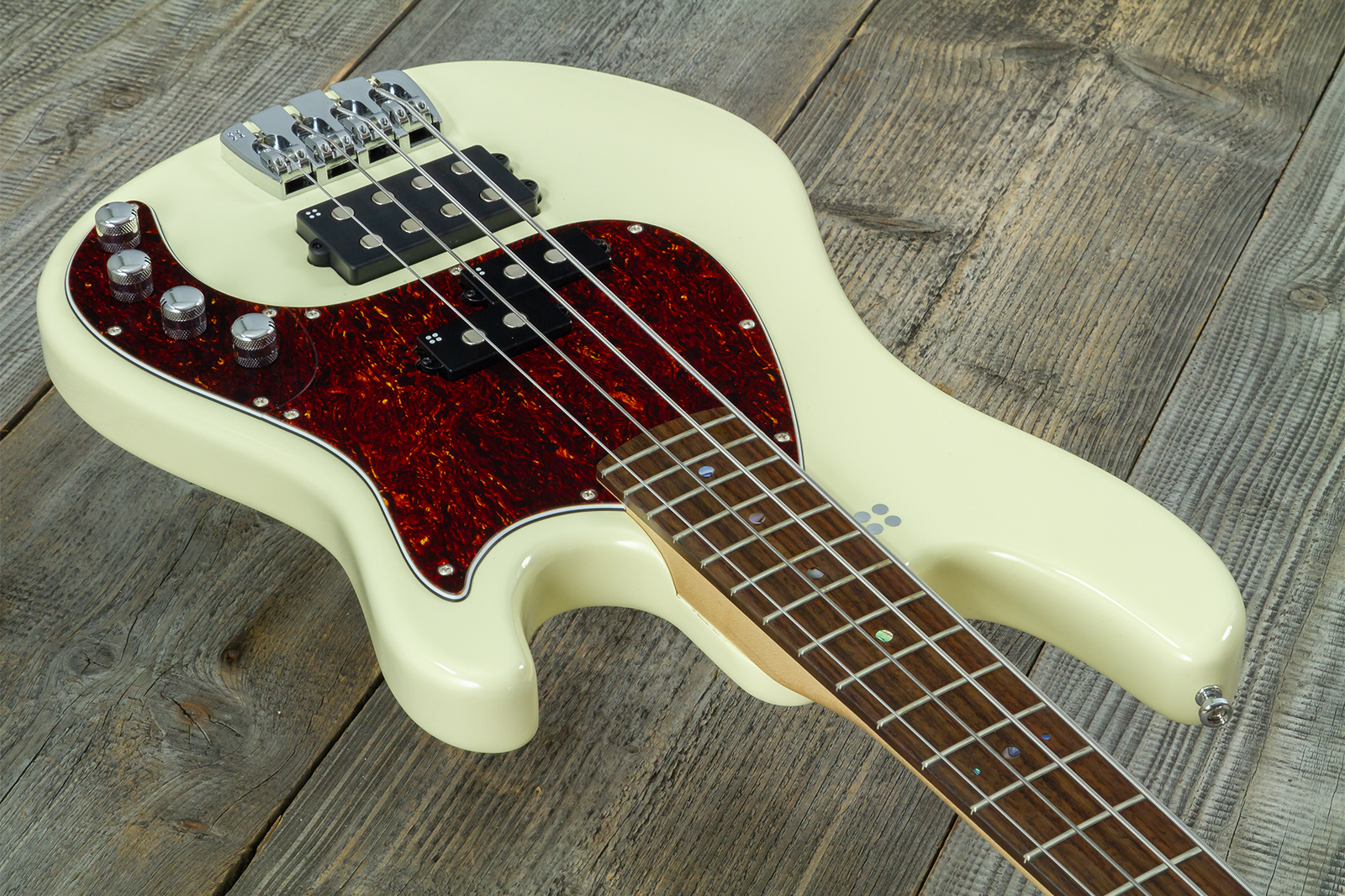 Sandberg California Vm4 Abalone Dots All 4c Active Rw - Highgloss Creme - Solid body electric bass - Variation 11