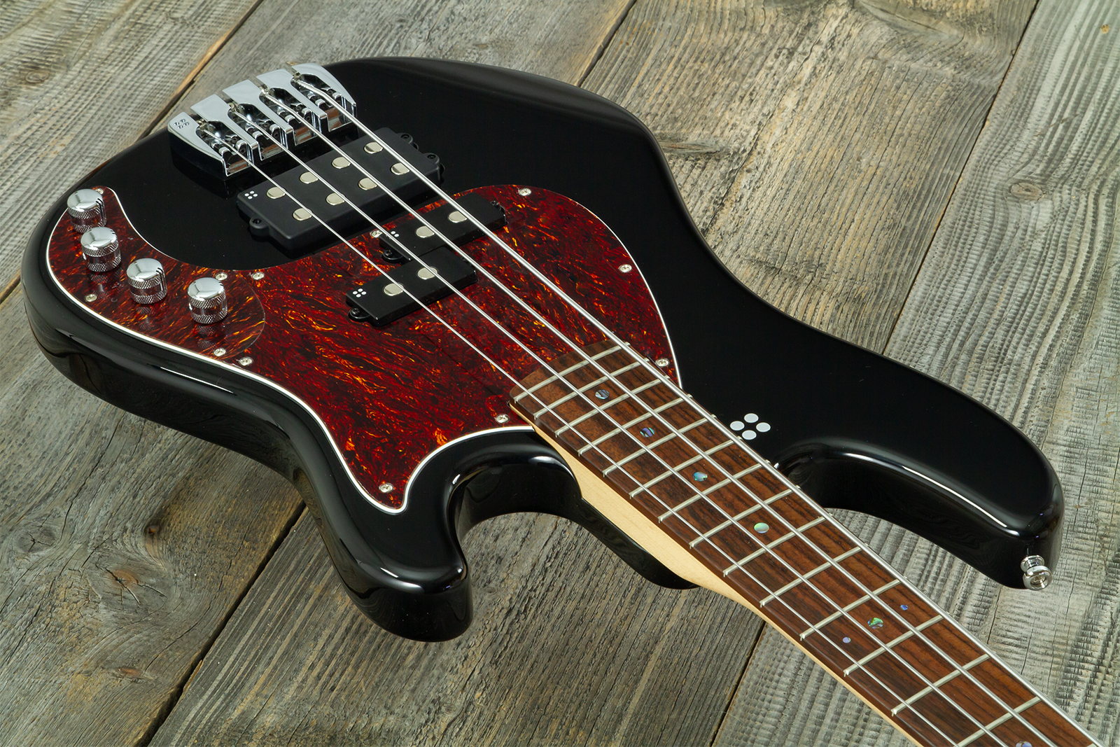 Sandberg California Vm4 Abalone Dots All 4c Active Rw - Highgloss Black - Solid body electric bass - Variation 5