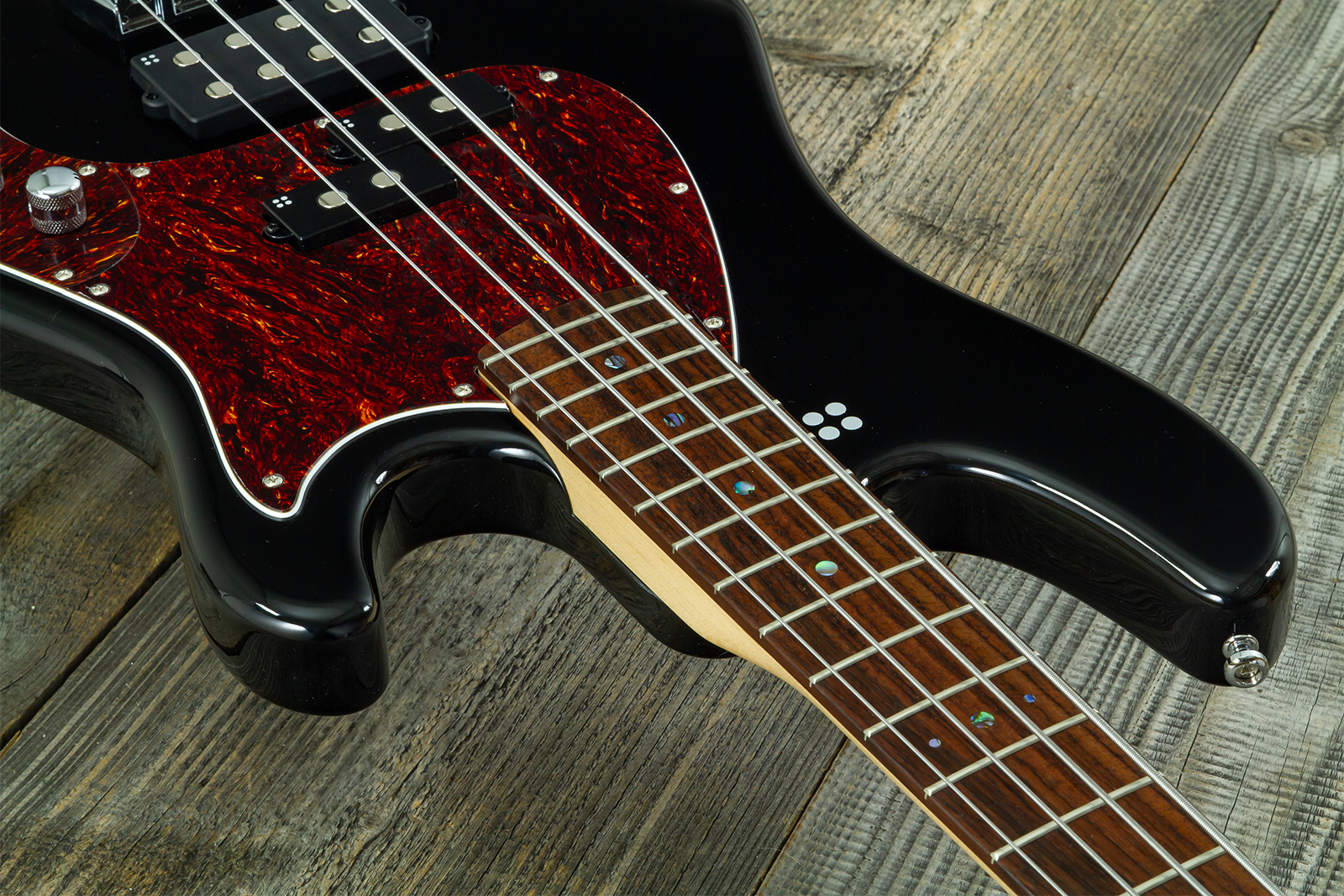 Sandberg California Vm4 Abalone Dots All 4c Active Rw - Highgloss Black - Solid body electric bass - Variation 7
