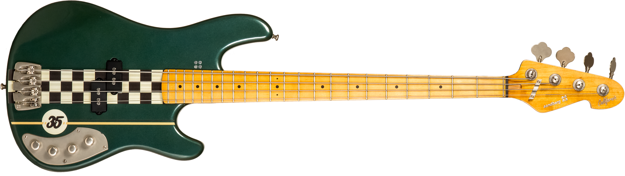 Sandberg California Ii Vs4 35th Anniversary Active Mn - Soft Aged British Racing Green - Solid body electric bass - Main picture