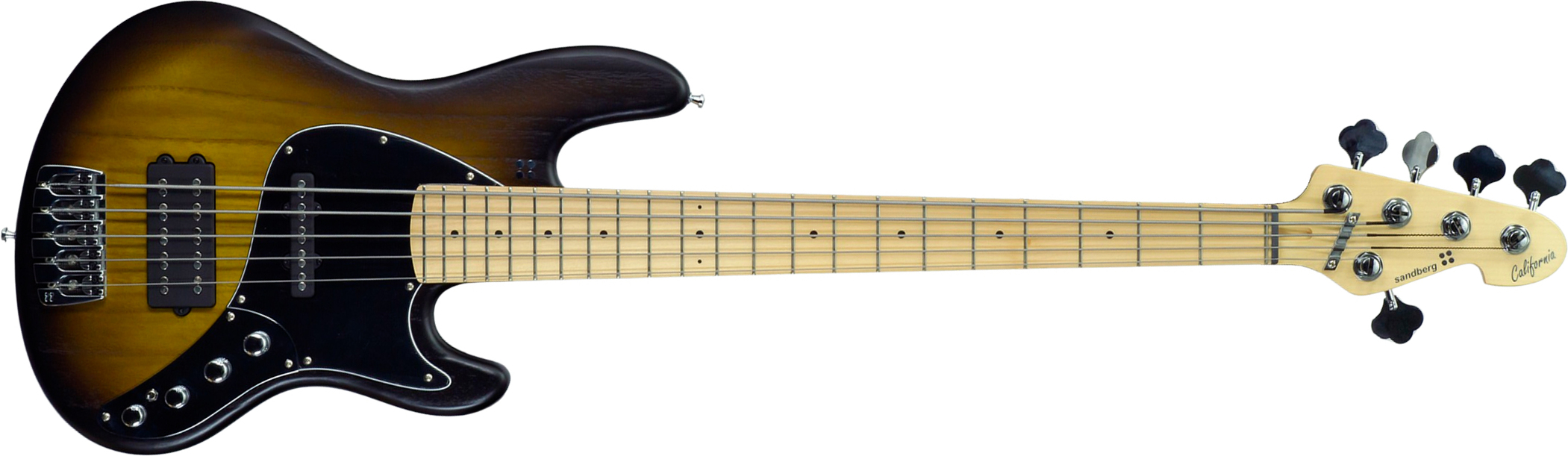 Sandberg California Tm Sl Superlight 5c All Active Mn #50318 - Matt Tobacco Sunburst - Solid body electric bass - Main picture