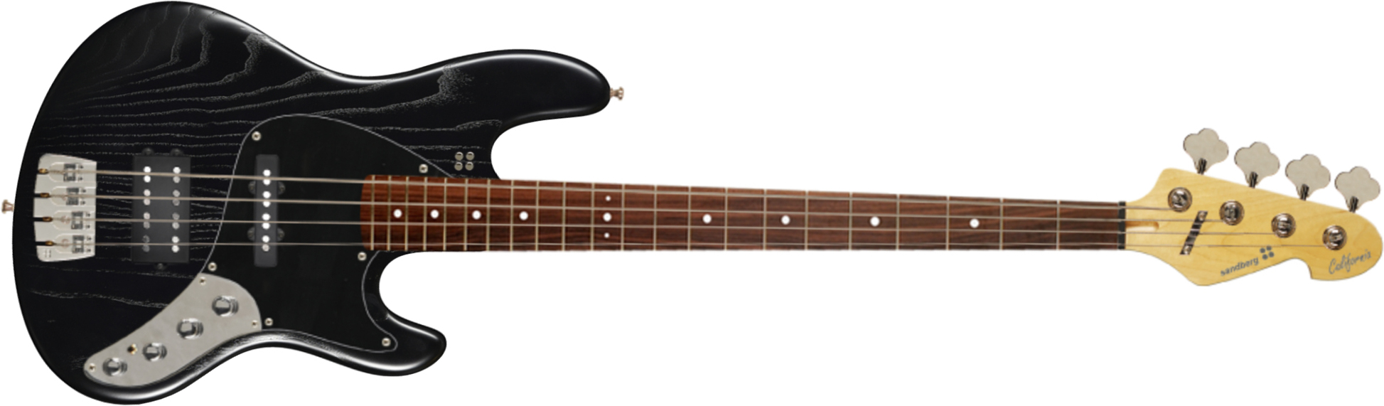 Sandberg California Tm Sl Superlight White Dots All Active Pf - Black Matt - Solid body electric bass - Main picture