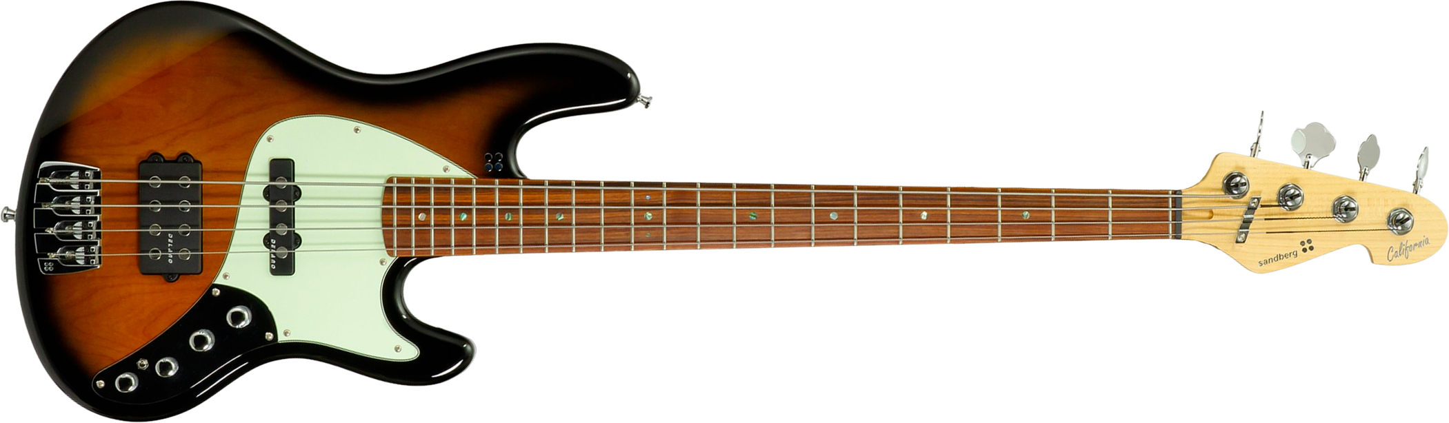 Sandberg California Tm4 Sl Abalone Dots Superlight 4c All Active Pf - Tobacco Sunburst - Solid body electric bass - Main picture