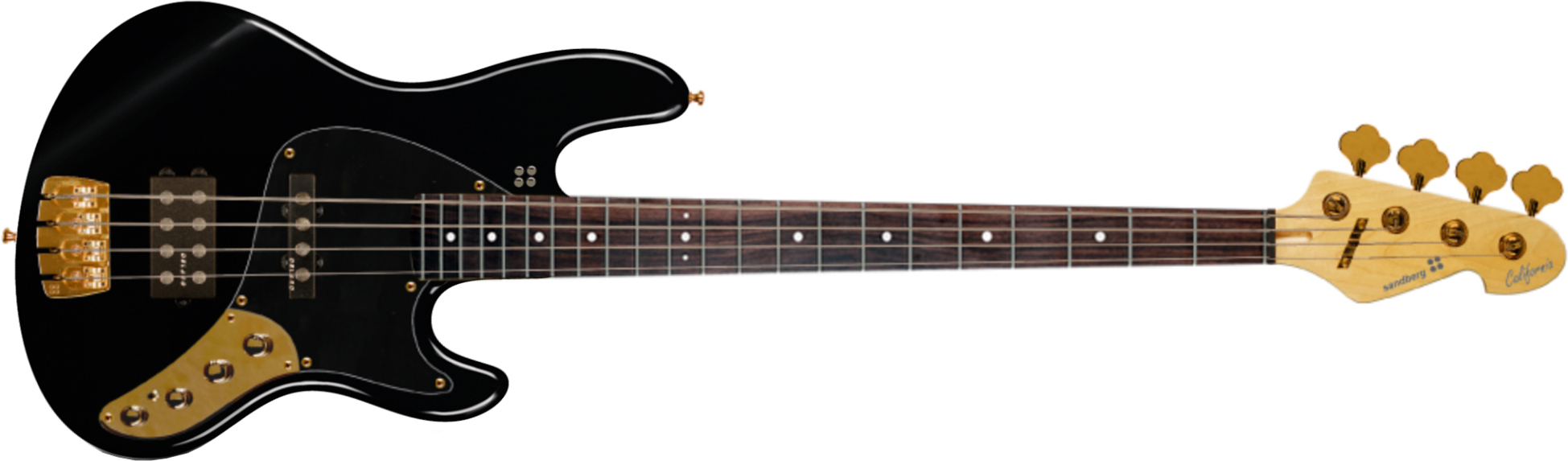 Sandberg California Tm4 Sl Superlight Gh 4c All Active Pf - Highgloss Black - Solid body electric bass - Main picture