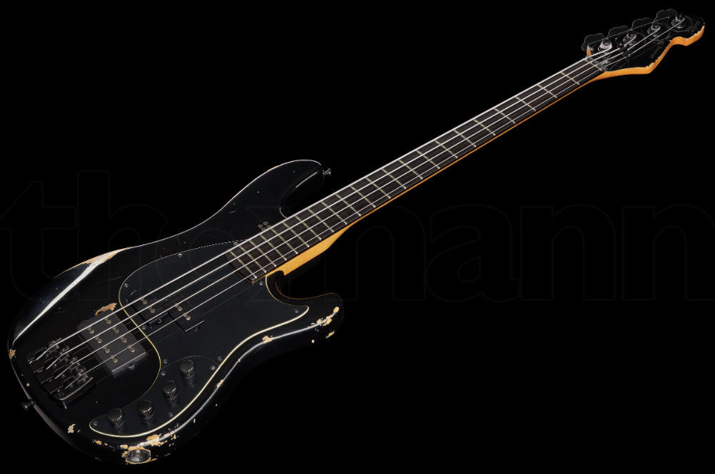 Sandberg Oliver Riedel California Vm4 Signature All Active Eb - Black Hardcore Aged - Solid body electric bass - Variation 1