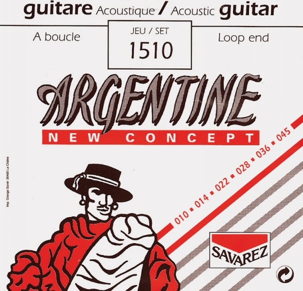 Savarez Guit. Argentine Ball End A Boucle 010.045 1510 - Acoustic guitar strings - Main picture