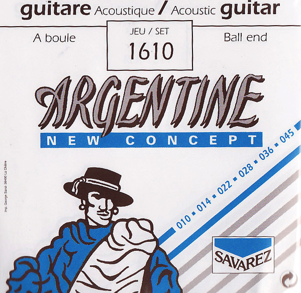 Savarez Jeu De 6 Cordes Guit. Argentine Ball End A Boule 010.045 1610 - Acoustic guitar strings - Main picture