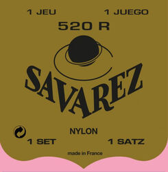 Nylon guitar strings Savarez Classic 520R Carte Rouge Tension Forte - Set of strings