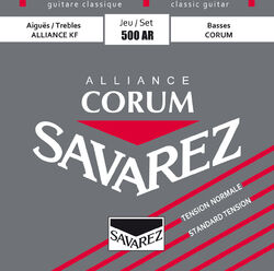 Nylon guitar strings Savarez Classic (6)  500AR corum alliance red - tension normale - Set of strings