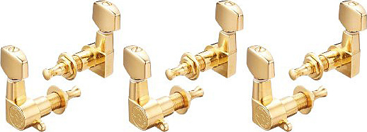 Schaller M6 Mini Guitar Tuners 3x3 Gold - - Tuning machine - Main picture