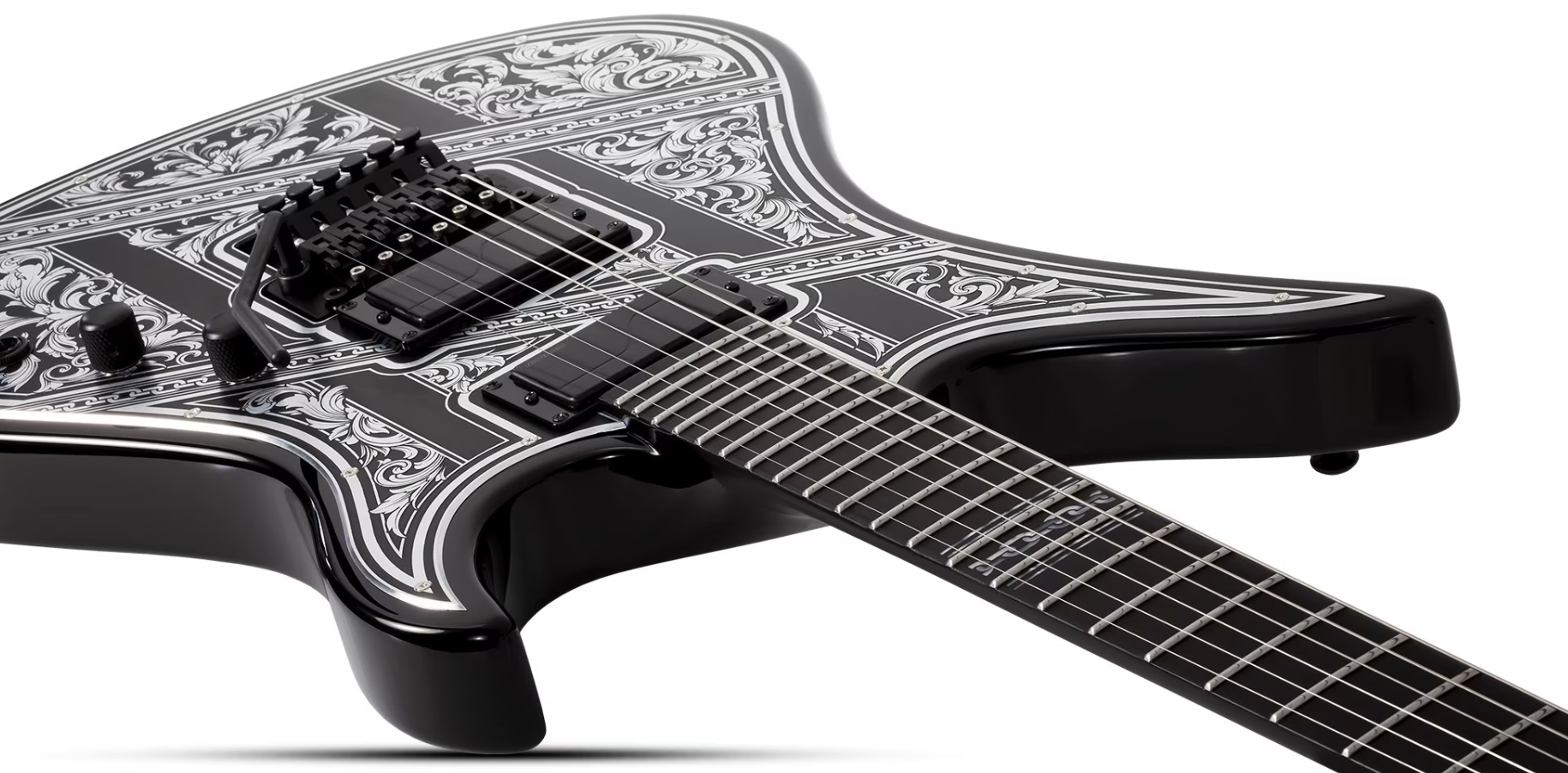 Schecter Avenger Pryzm Palladium 2h Fishman Fluence Modern Fr Eb - Gloss Black - 7 string electric guitar - Variation 2