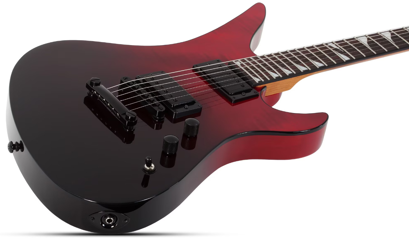 Schecter Avenger Standard 2h Ht Rw - Blood Burst - Metal electric guitar - Variation 1