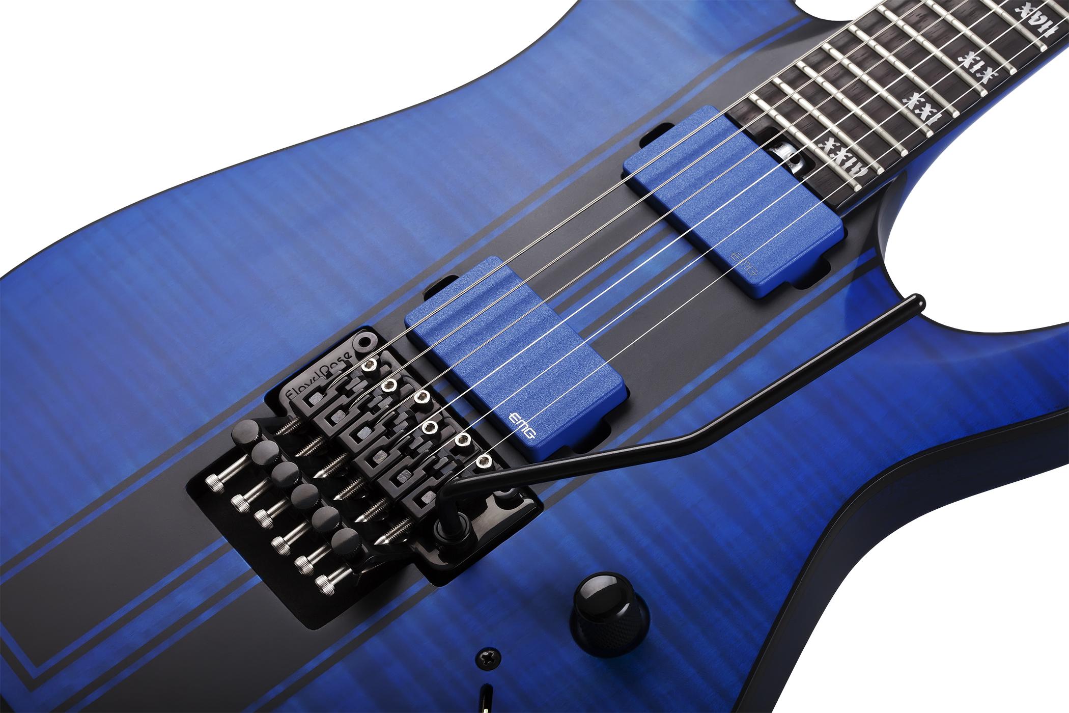 Schecter Banshee Gt Fr 2h Emg Eb - Satin Trans Blue - Str shape electric guitar - Variation 5