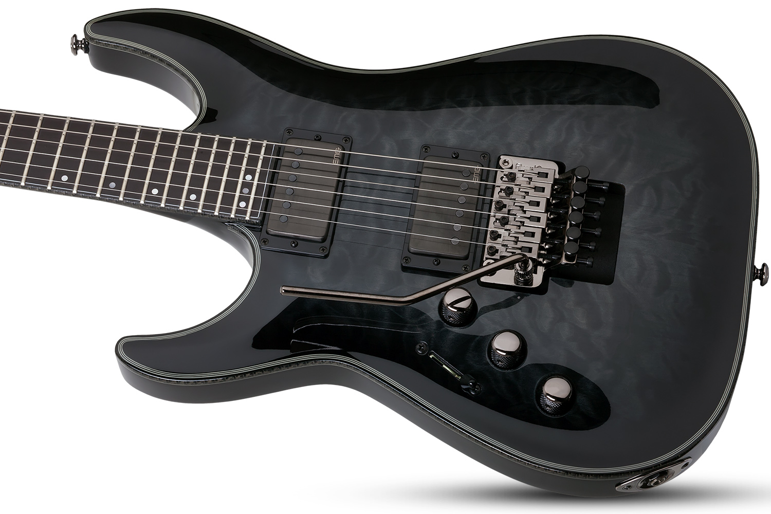 Schecter Hellraiser Hybrid C-1 FR Left Hand - trans. black
