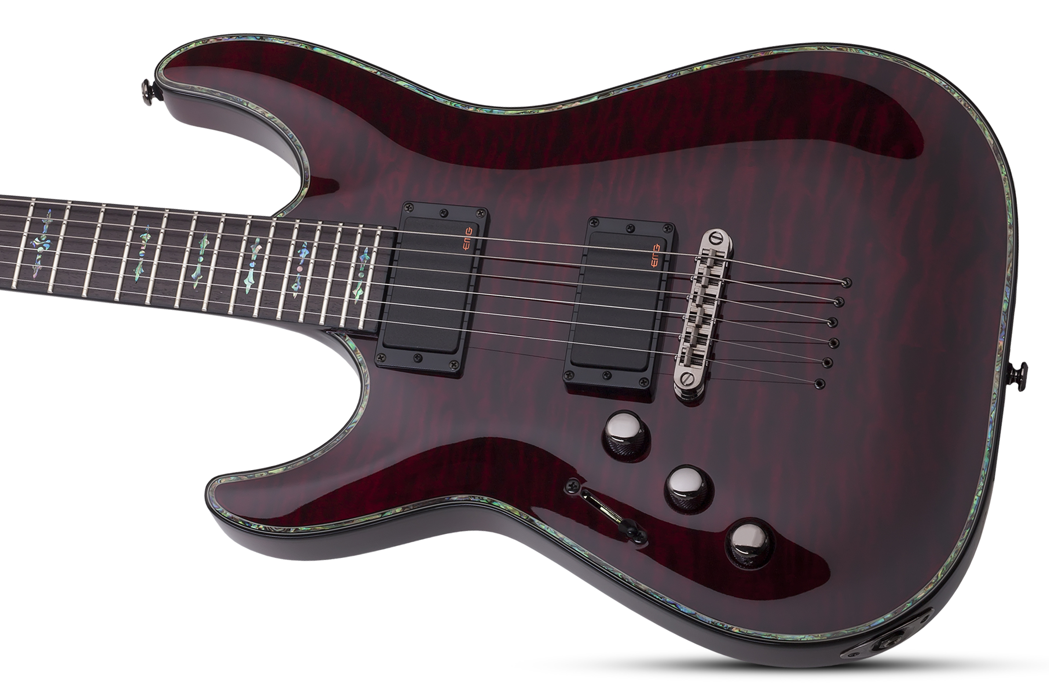 Schecter C-1 Hellraiser Lh Gaucher 2h Emg Ht Rw - Black Cherry - Left-handed electric guitar - Variation 1